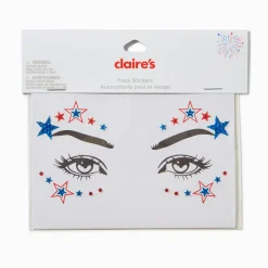 Stars & Stripes Gemstones Face Stickers