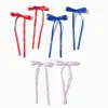 Stars & Stripes Long Tail Hair Bow Clips - 6 Pack