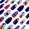 Stars & Stripes Metallic Stiletto Press On Faux Nail Set - 24 Pack