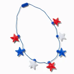 Stars & Stripes Red, White, & Blue Stars Light-Up Necklace