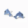 Sterling Silver Crystal Dolphin Stud Earrings