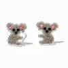 Sterling Silver Crystal Koala Stud Earrings