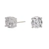 Sterling Silver Cubic Zirconia 5mm Round Basket Stud Earrings