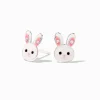 Sterling Silver Enamel Bunny Stud Earrings