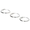 Sterling Silver 22G Cartilage Snap Hoop Earrings - 3 Pack