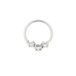Sterling Silver 20G Crystal Cartilage Hoop Earring