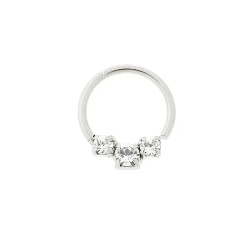 Sterling Silver 20G Crystal Cartilage Hoop Earring