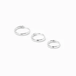 Sterling Silver 22G Helix Endless Hoop Earrings - 3 Pack