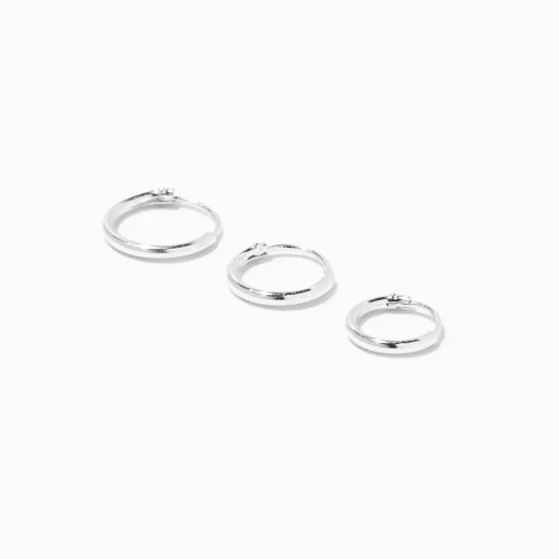 Sterling Silver 22G Helix Endless Hoop Earrings - 3 Pack