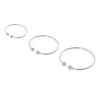 Sterling Silver Graduated Faux Nose Hoop Rings - 3 Pack