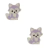 Sterling Silver Lavender Fox Stud Earrings