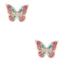 Sterling Silver Pastel Butterfly Stud Earrings