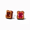 Sterling Silver Post Peanut Butter and Jelly Sandwich Stud Earrings