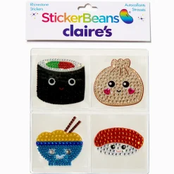 StickerBeans® Claire's Exclusive Asian Food Rhinestone Sticker Set - 4 Pack