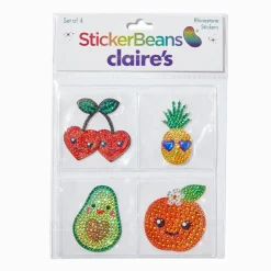 StickerBeans® x Claire's Fruit Rhinestone Sticker Set - 4 Pack