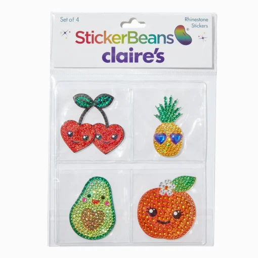 StickerBeans® x Claire's Fruit Rhinestone Sticker Set - 4 Pack
