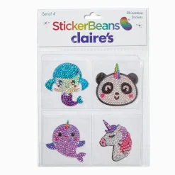 StickerBeans® x Claire's Mermaid Panda Rhinestone Sticker Set - 4 Pack