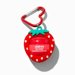 Strawberry Carabiner Lip Balm Keychain