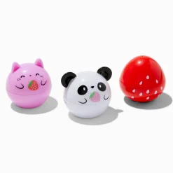 Strawberry Critters Flavored Lip Balm Pot Set - 3 Pack