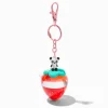 Strawberry Panda Water-Filled Glitter Keychain