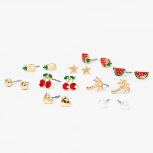 Summer Icons Stud Earrings - 9 Pack