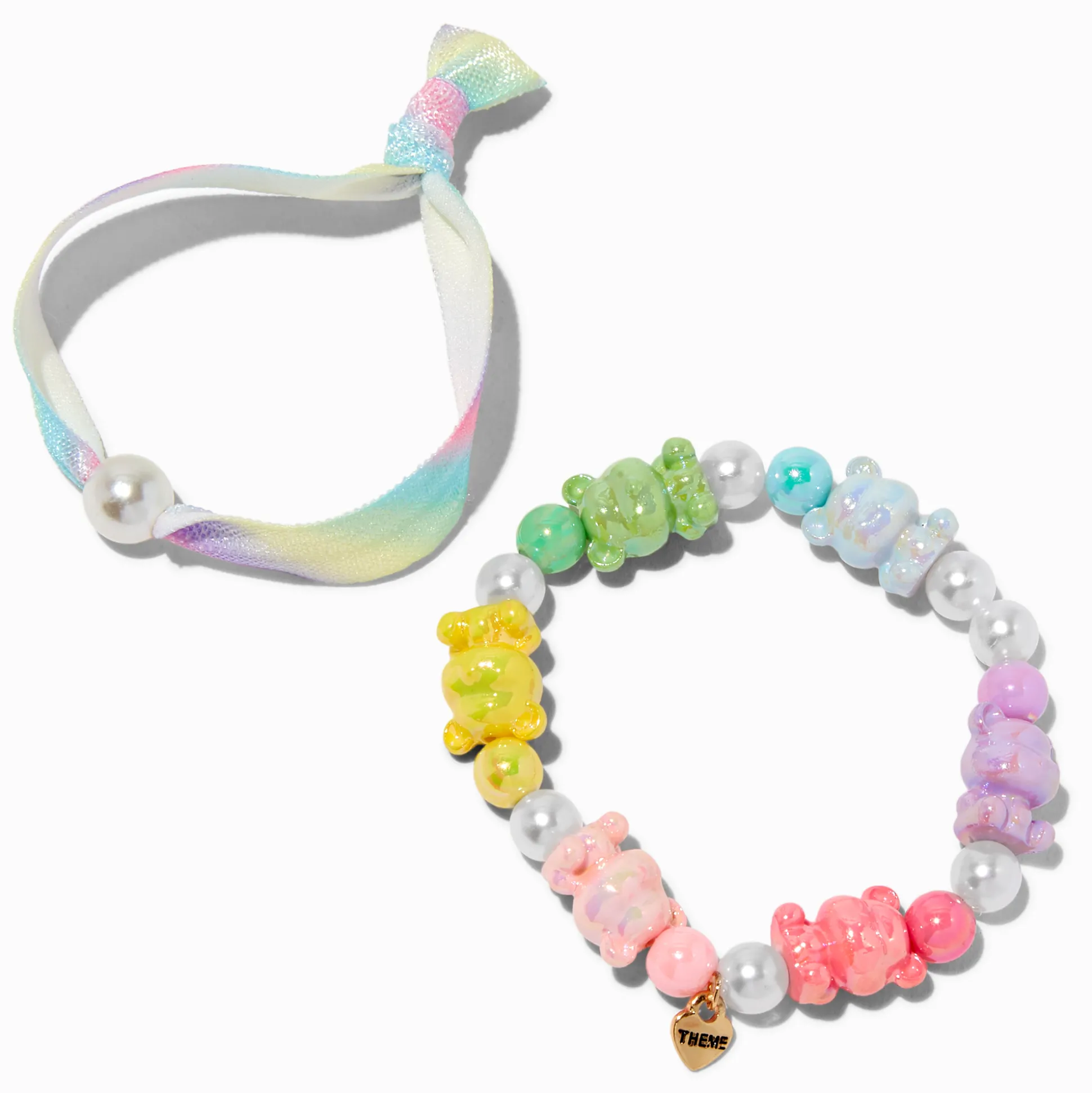 T H E M E x Claire's Beaded Teddy Bear Bracelet Set - 2 Pack