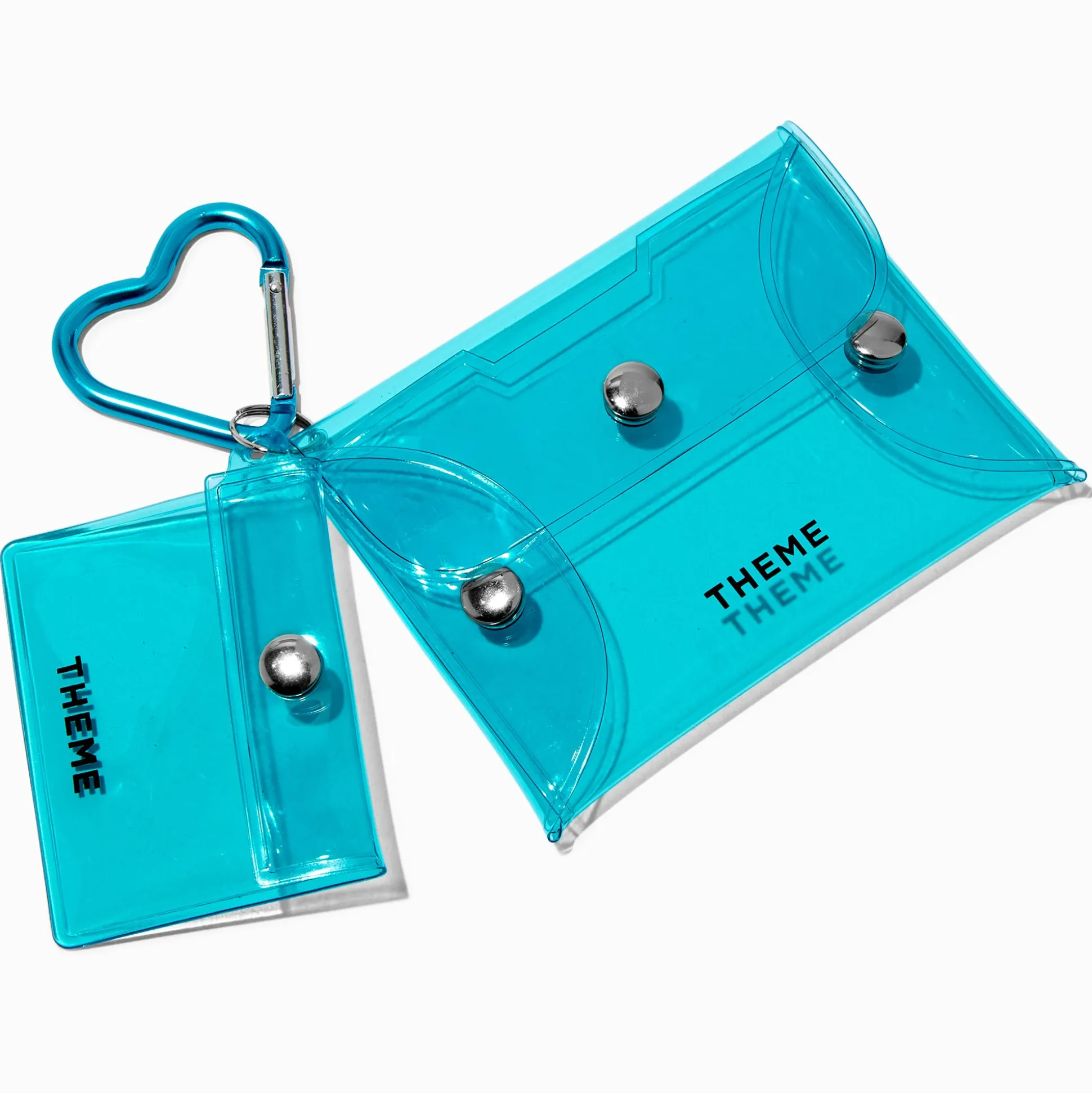 T H E M E x Claire's Blue Heart Keychain Pouch - 2 Pack