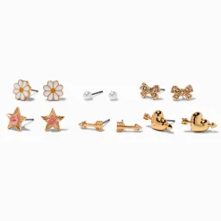 T H E M E x Claire's Gold-tone Stud Earrings - 6 Pack