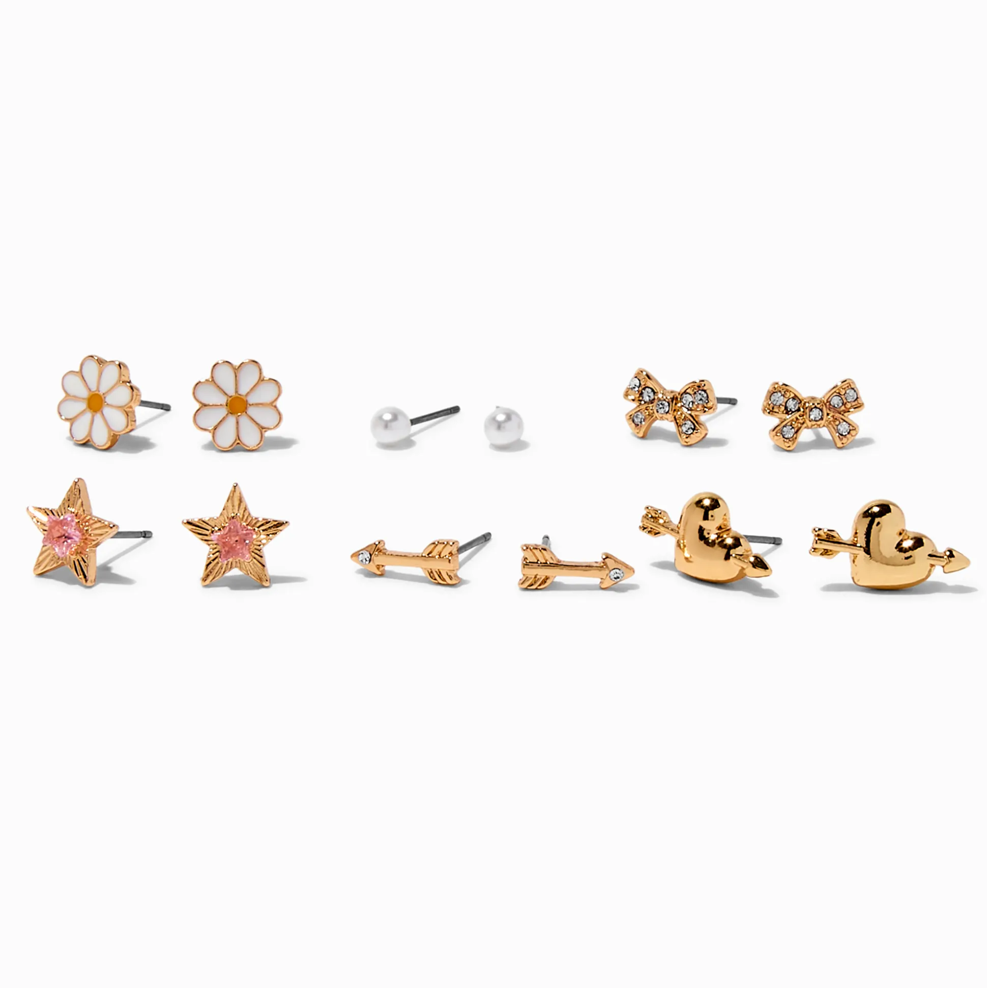 T H E M E x Claire's Gold-tone Stud Earrings - 6 Pack