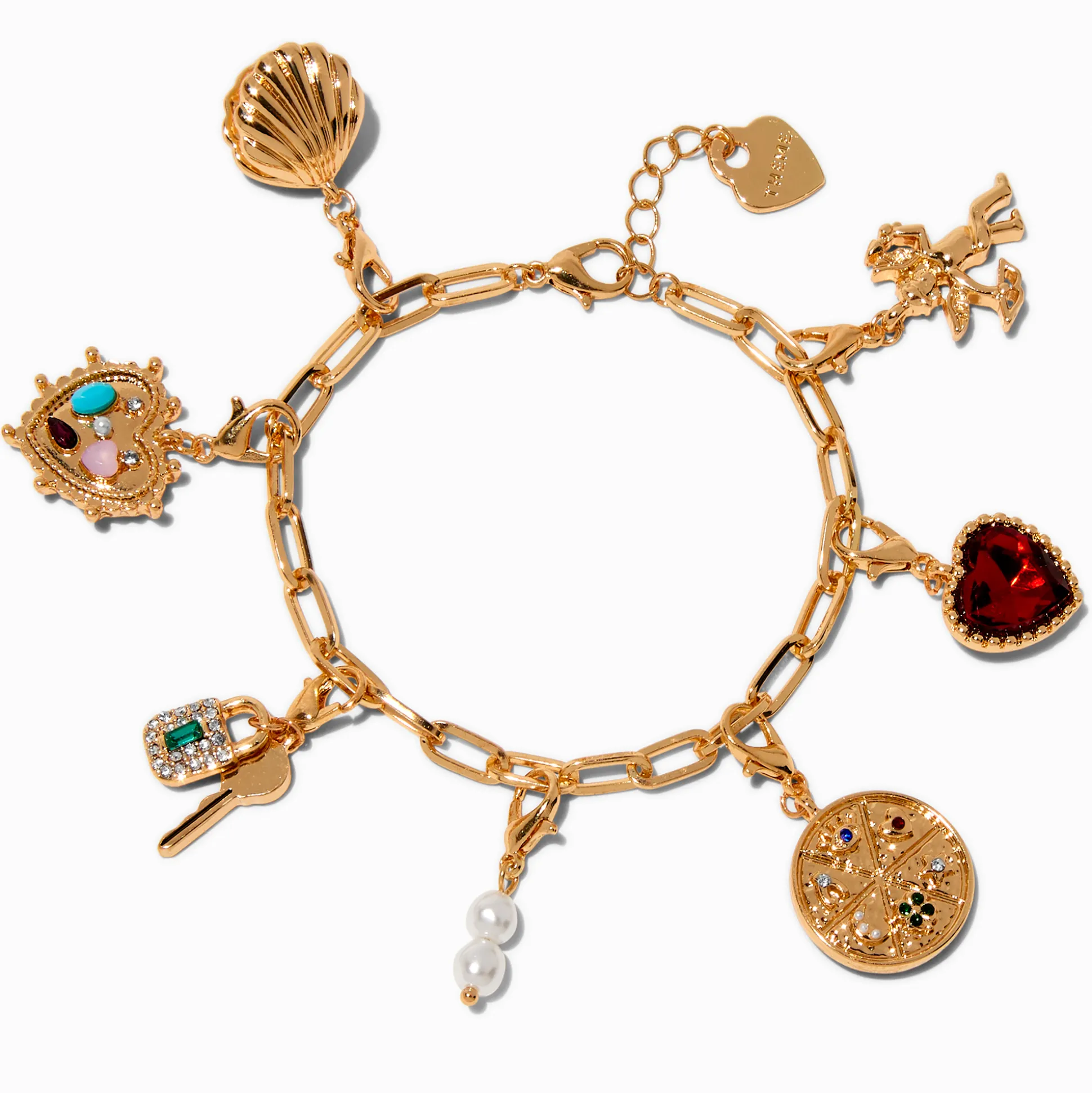 T H E M E x Claire's Gold-tone Gem Charm Bracelet