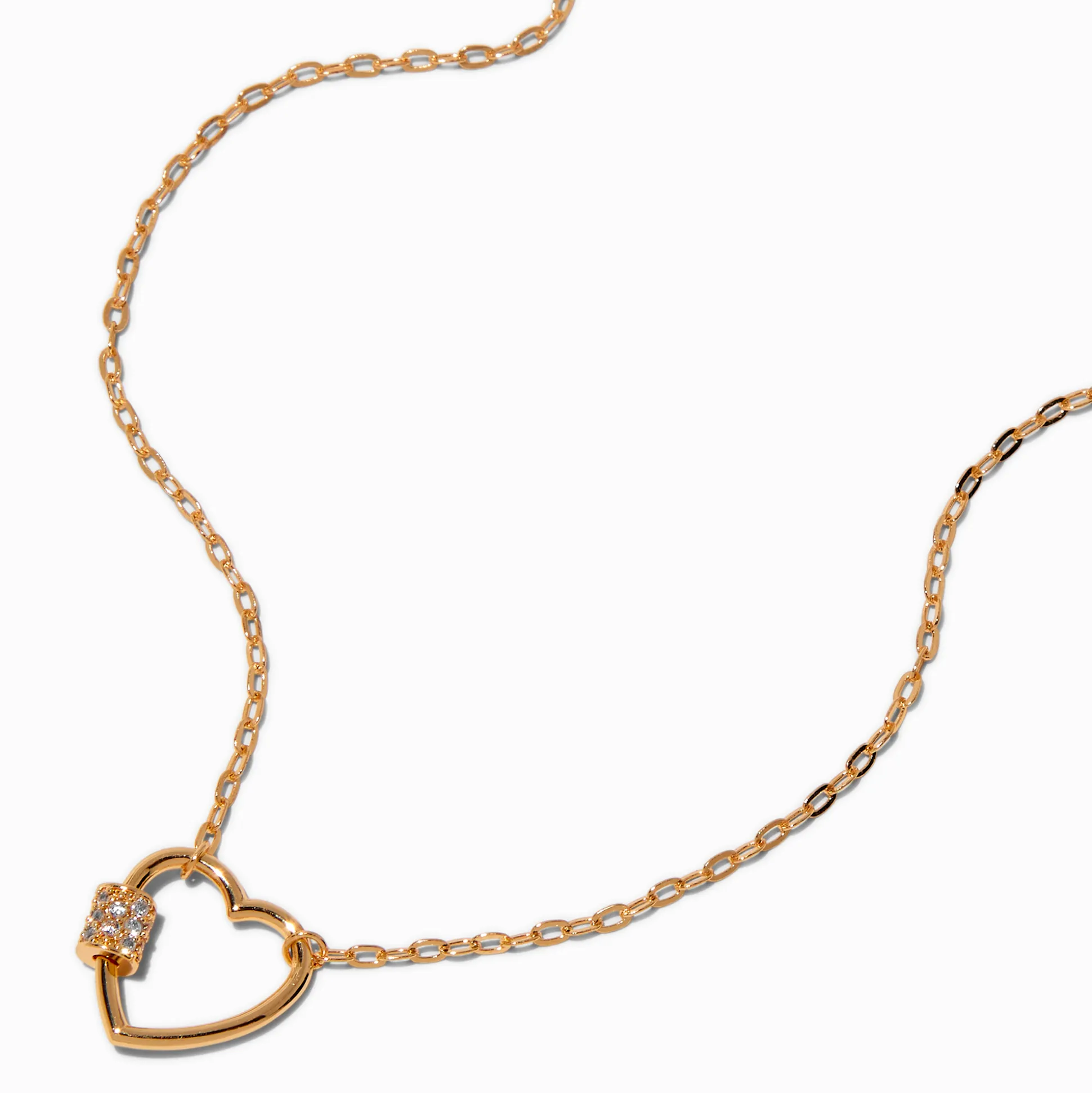 T H E M E x Claire's Gold-tone Heart Carabiner Necklace