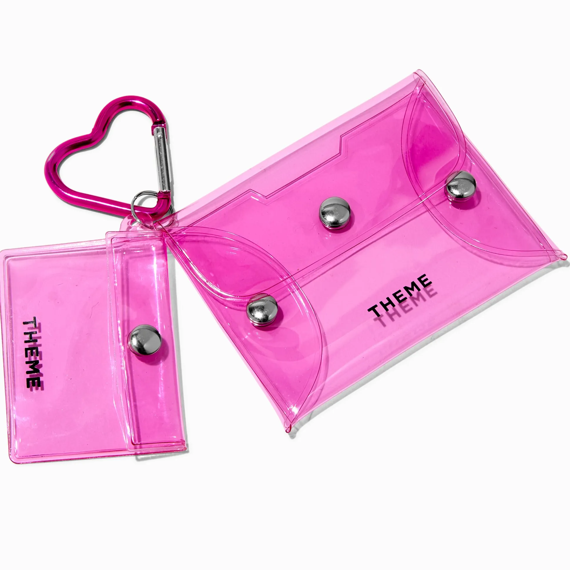 T H E M E x Claire's Pink Heart Keychain Pouch - 2 Pack