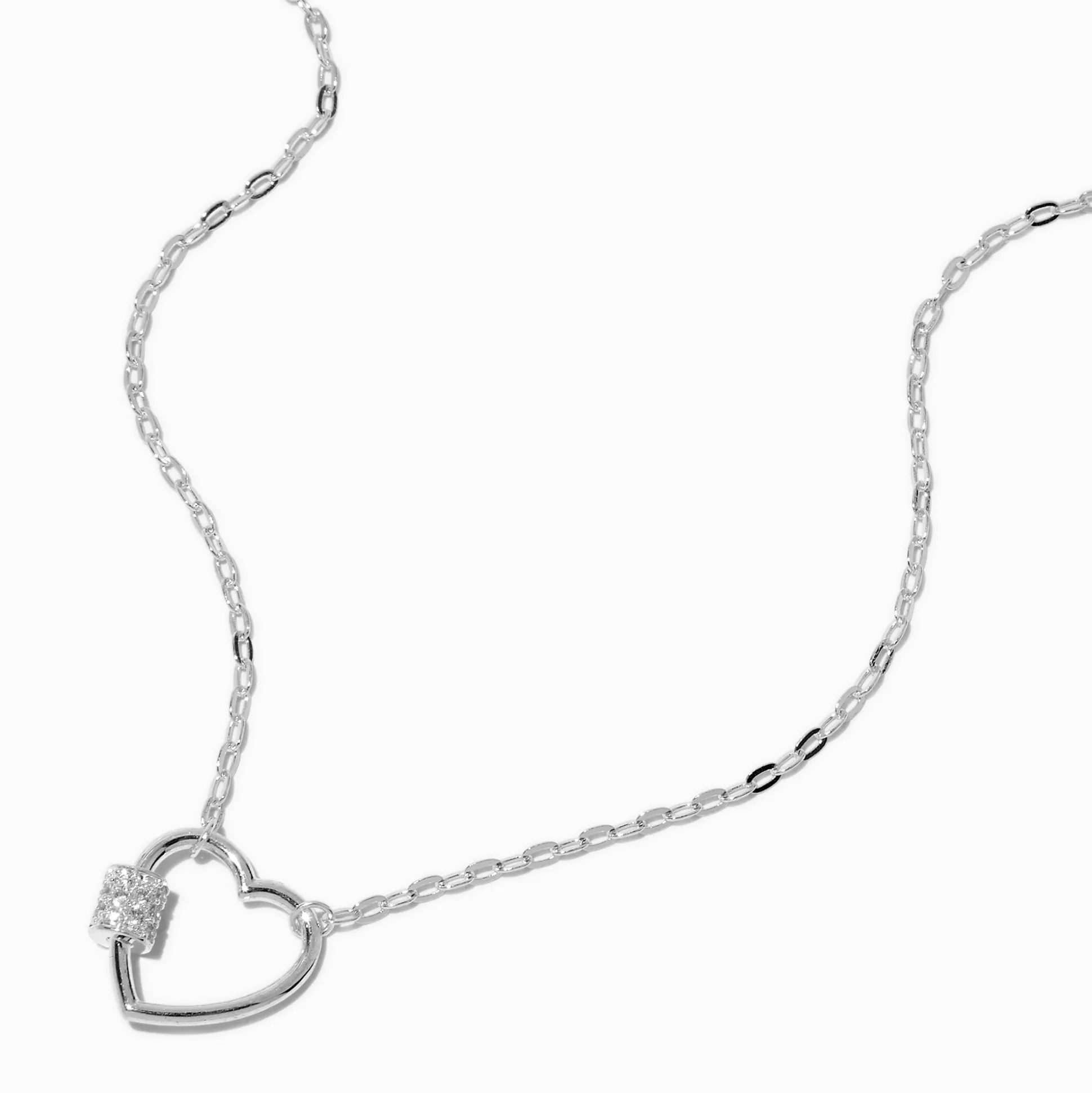 T H E M E x Claire's Silver-tone Heart Carabiner Necklace