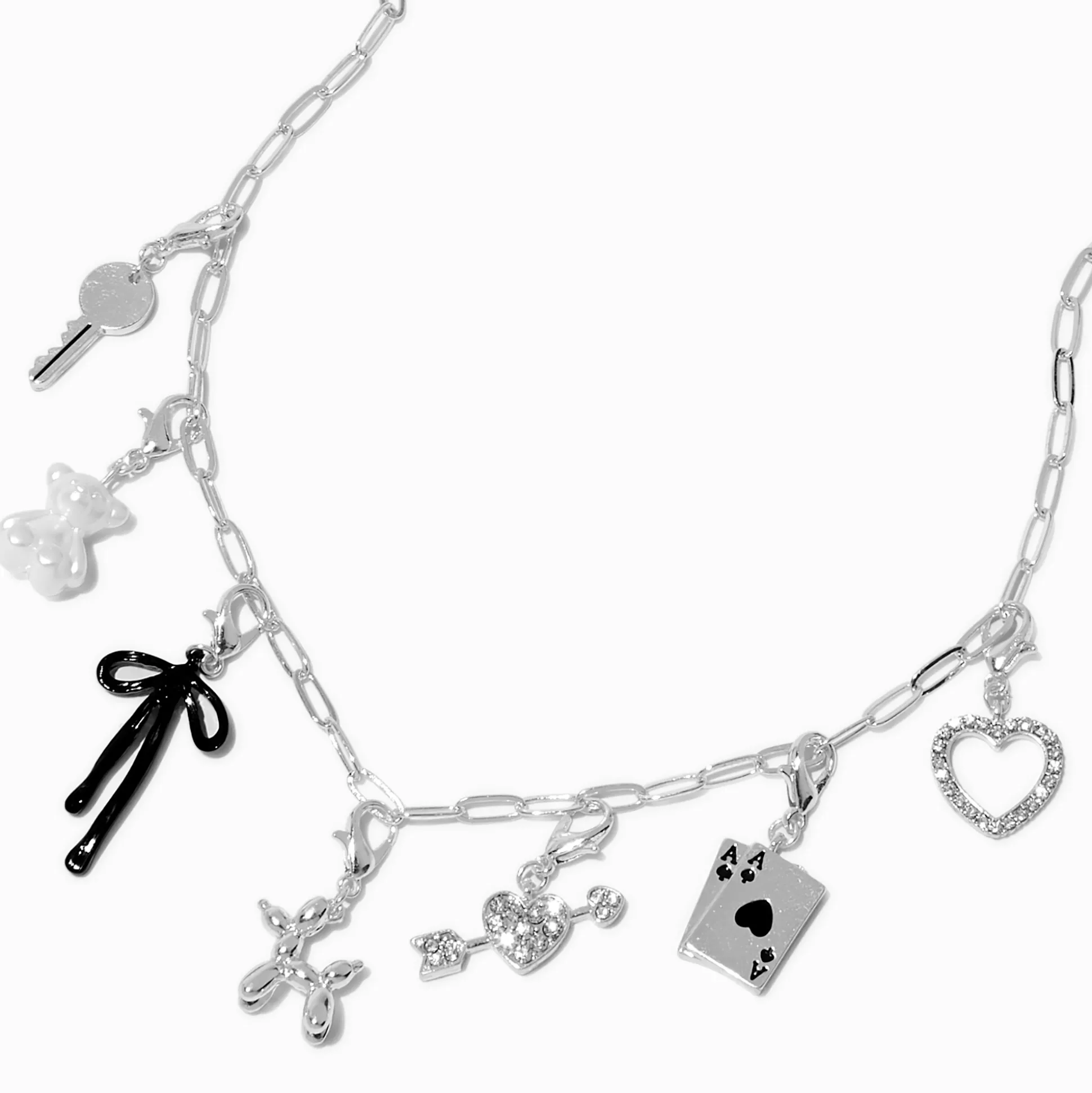 T H E M E x Claire's Silver-tone Paperclip Chain Bold Charm Necklace