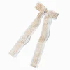 Tan Lace Satin Hair Bow Clip