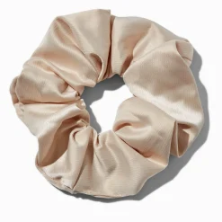 Tan Satin Hair Scrunchie