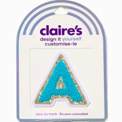 Teal A Initial Stick-On Patch