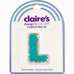 Teal L Initial Stick-On Patch