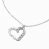 Textured Pearl Heart Pendant Necklace