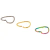 Titanium 16G Mixed Anodized Heart Cartilage Hoop Earrings - 3 Pack