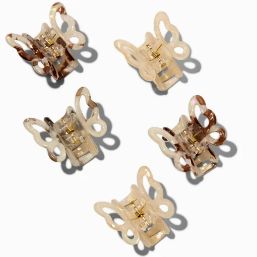 Tortoiseshell Butterfly Hair Claws - 5 Pack