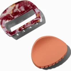 Tortoiseshell Mauve Hair Claws - 2 Pack