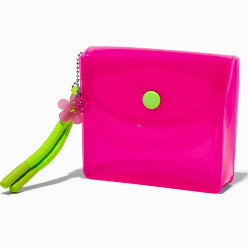 Translucent Hot Pink Daisy Snap Coin Purse