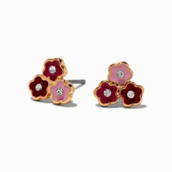 Triple Flower Stud Earrings