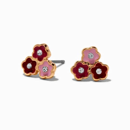 Triple Flower Stud Earrings