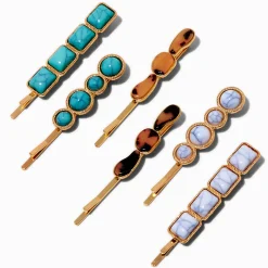 Turquoise & Tortoiseshell Cowgirl Western Bobby Pins - 6 Pack