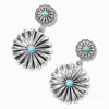 Turquoise Cowgirl Flower Drop Earrings