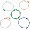 Turquoise Fish & Seashell Bracelet Set - 5 Pack