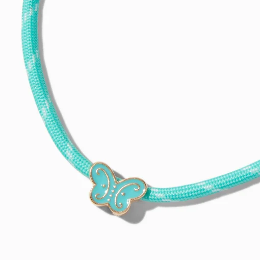 Turquoise Rope Butterfly Pendant Necklace
