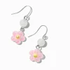 UV Color-Changing Pink Daisy Drop Earrings
